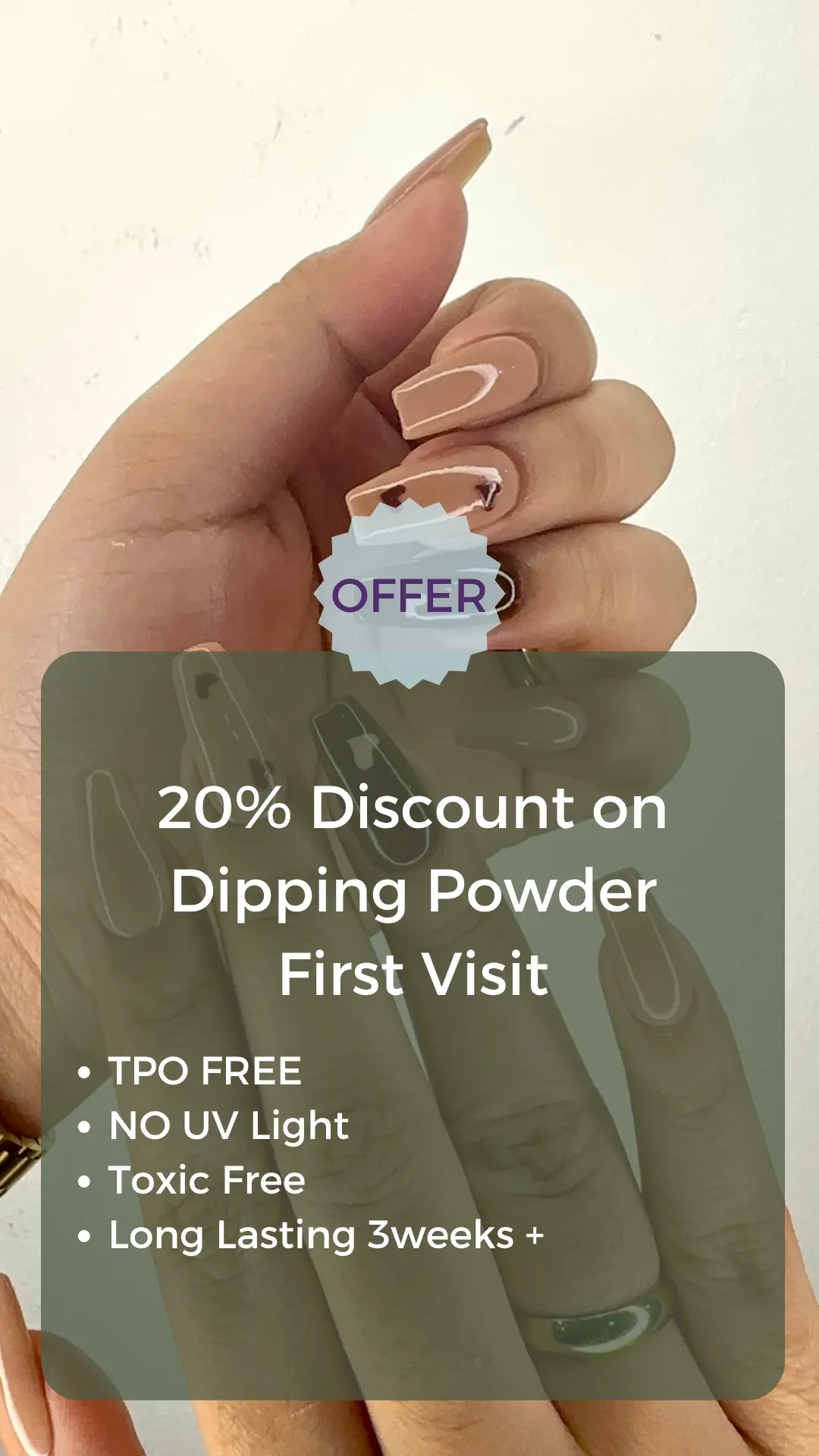 Discount on nail dipping powder services in Dubai