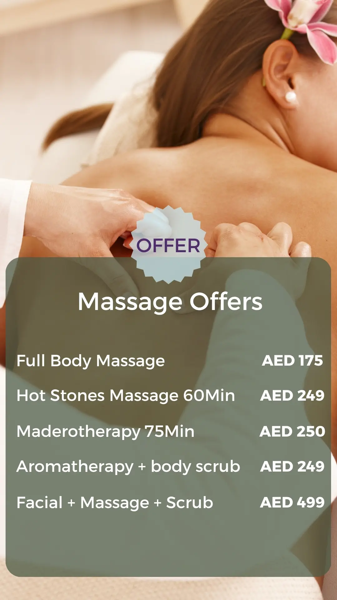 Discount on massage services in Dubai