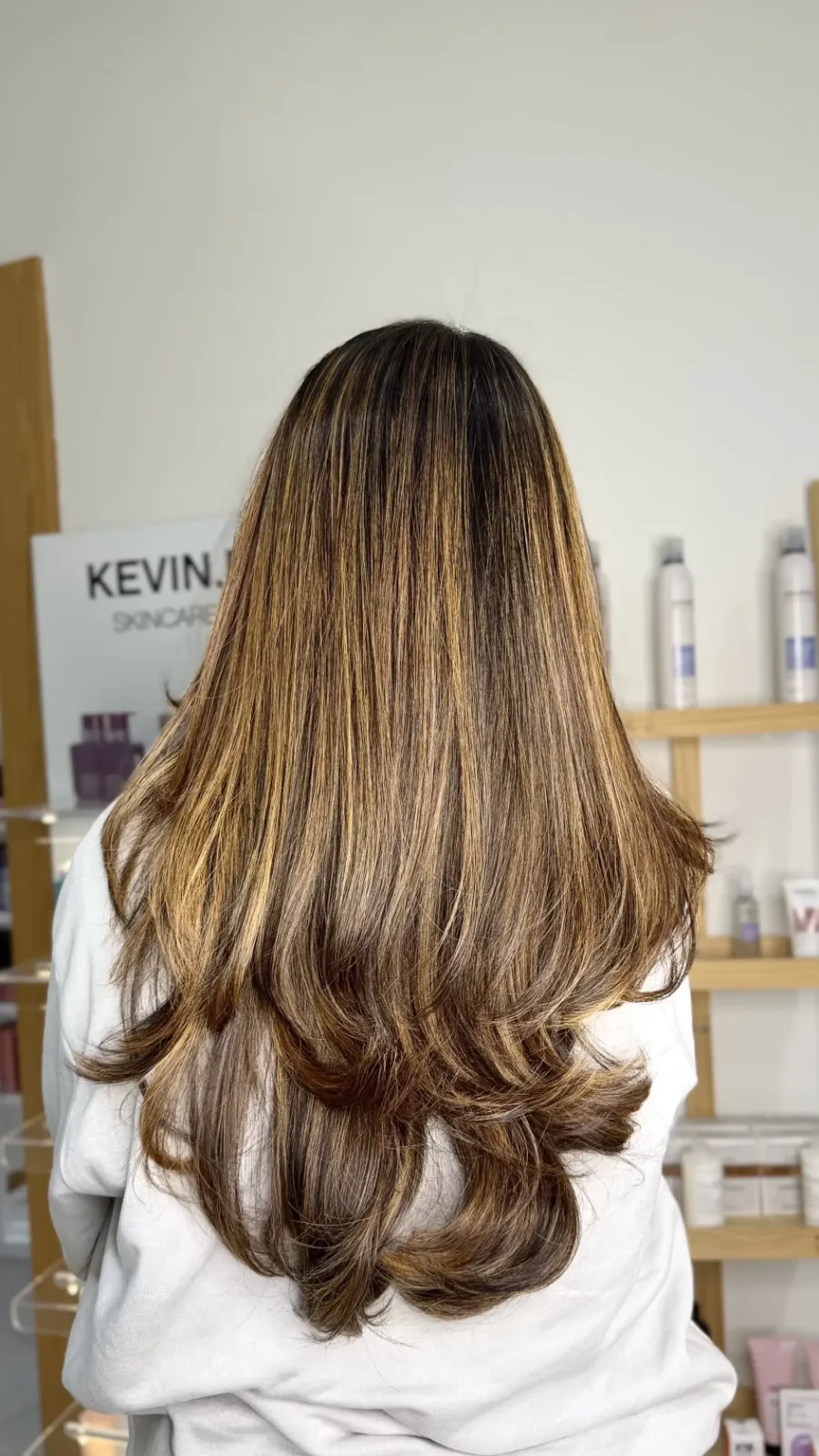 Smooth, shiny hair after a Moremo hair treatment at Mimosa Beauty Lounge