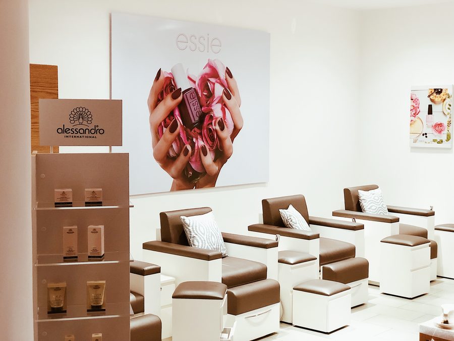 Pedicure chairs at Mimosa Beauty Lounge in Barsha Heights (TECOM), Dubai